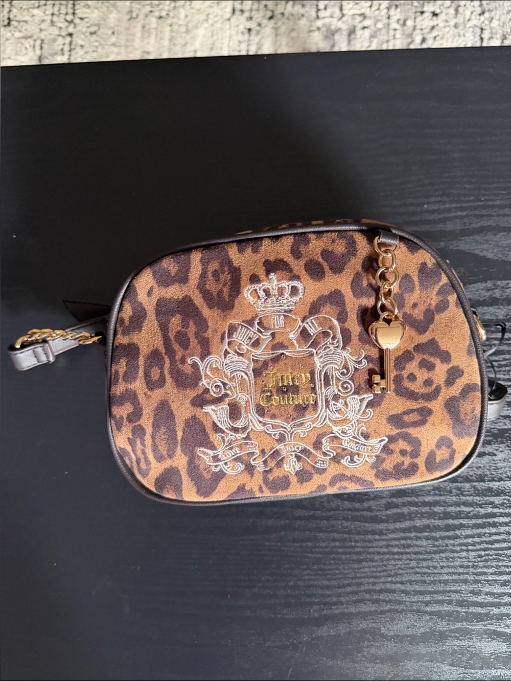 Juicy Couture Leopard Print Crossbody - Brown & Gold